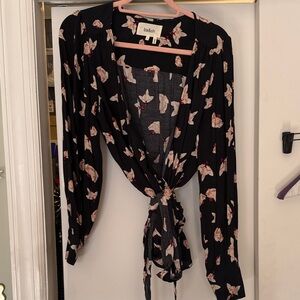 ba&sh wrap top with Pink Floral Design